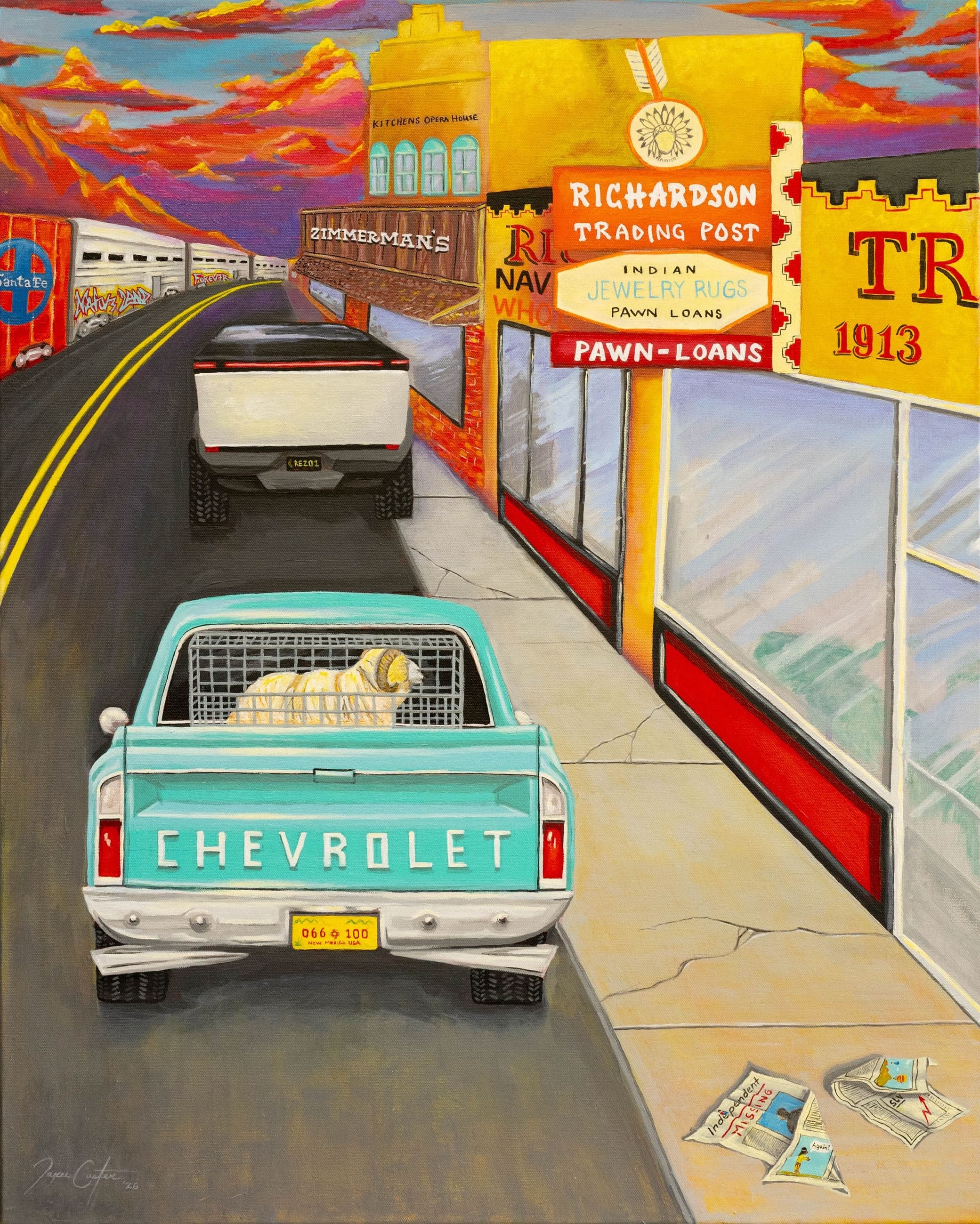Hues Over 66 Painting, downtown Gallup
