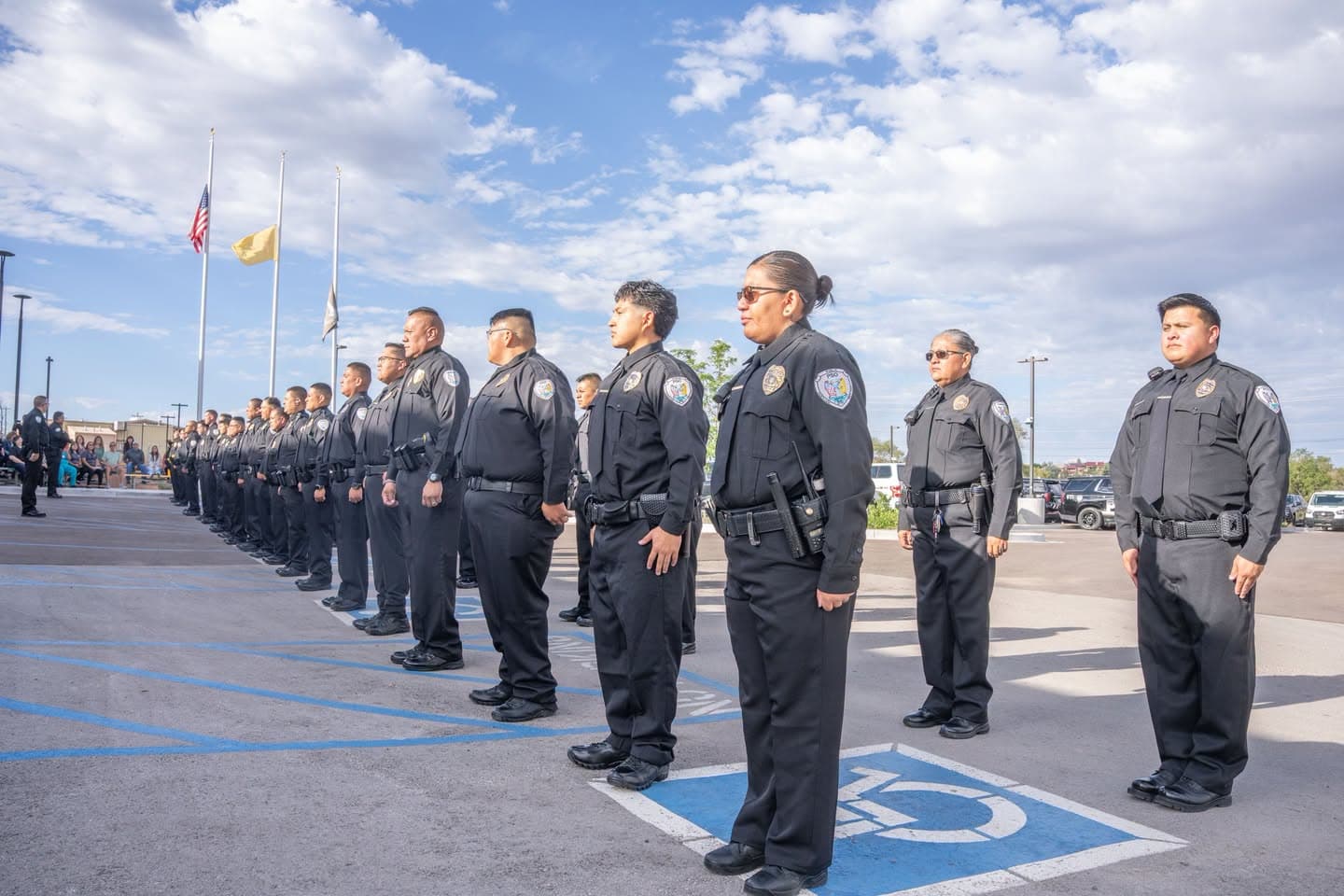 Gallup police officers and vehicles at the department's annual inspection