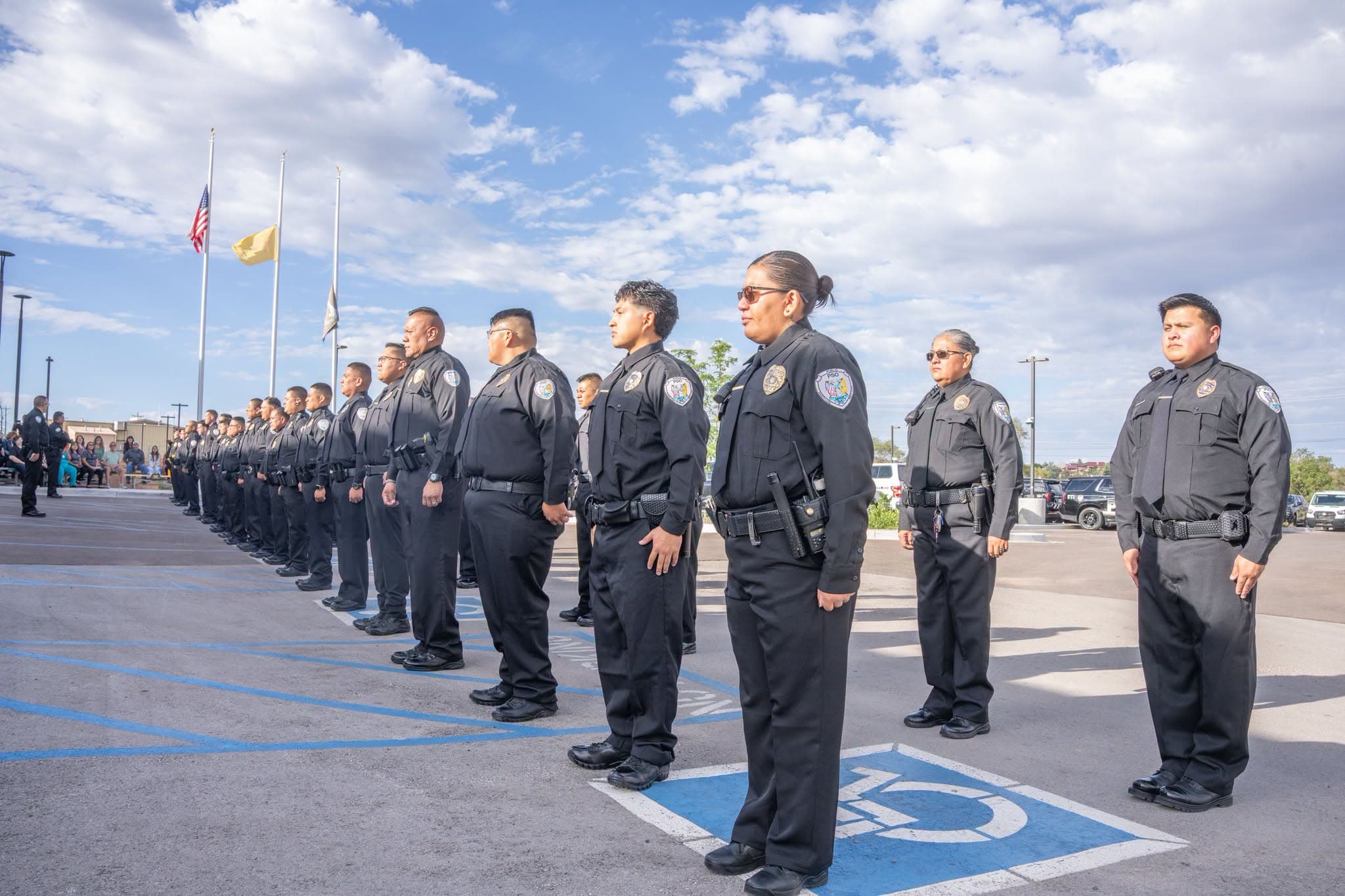 Gallup police officers in Class A uniforms at the department's annual inspection